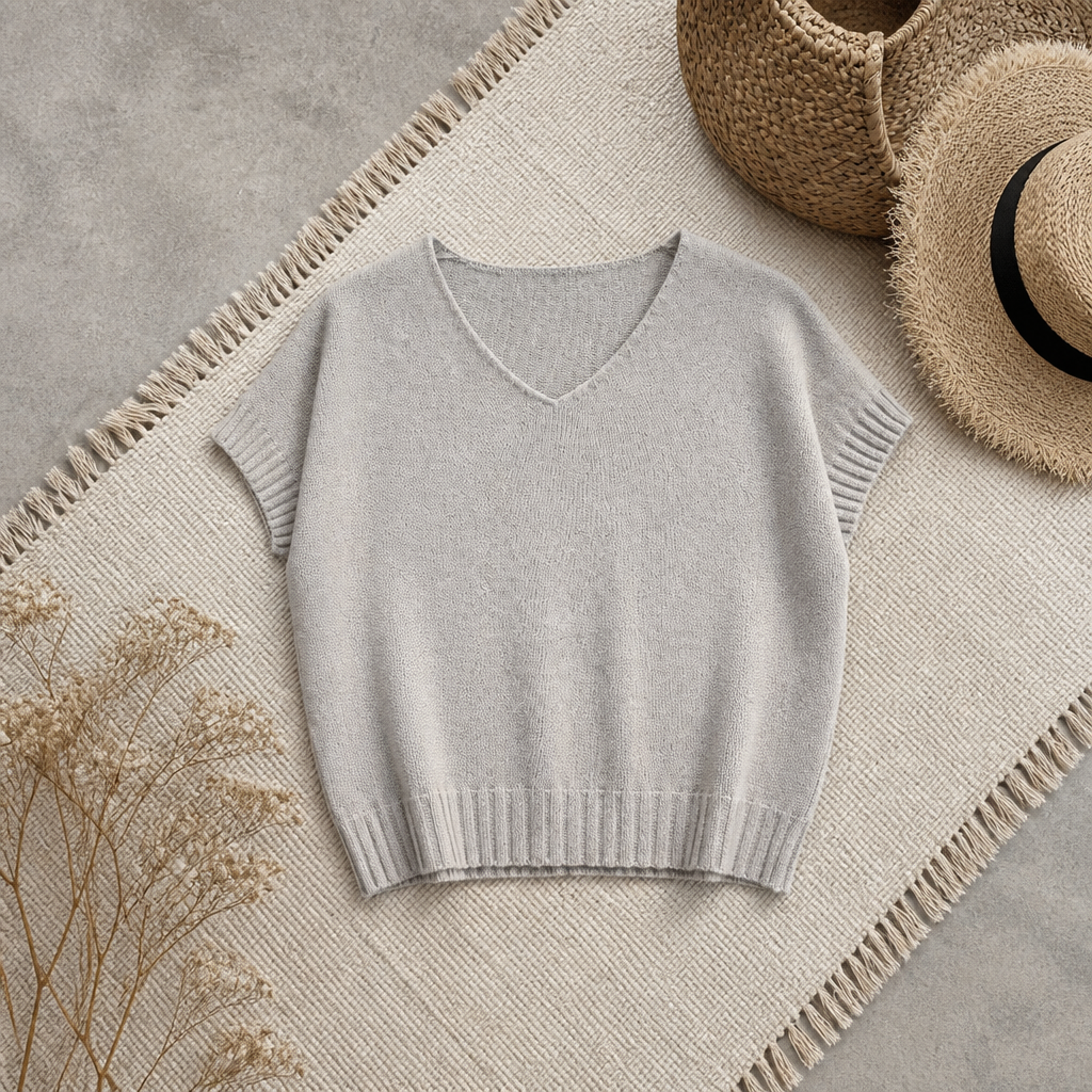 PULL LAURA sans manche BEIGE