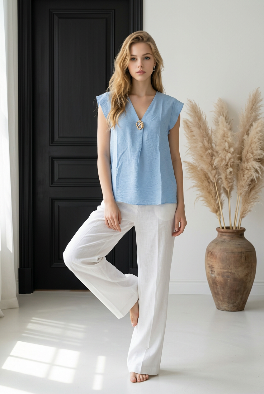 BLOUSE Jade bleu PARIS et MOI