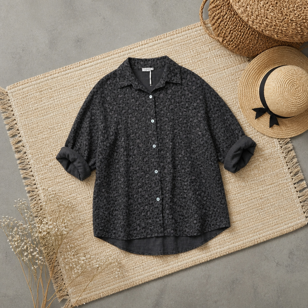 CHEMISE LEOPARD MARRON
