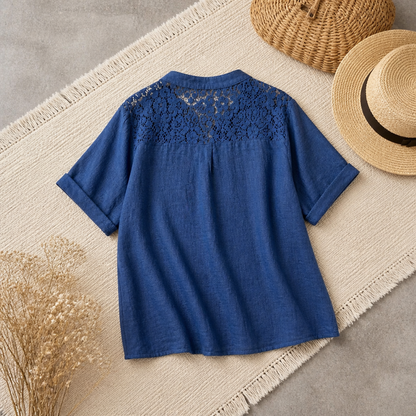 CHEMISE LIN BLEU