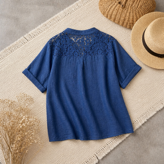 CHEMISE LIN BLEU