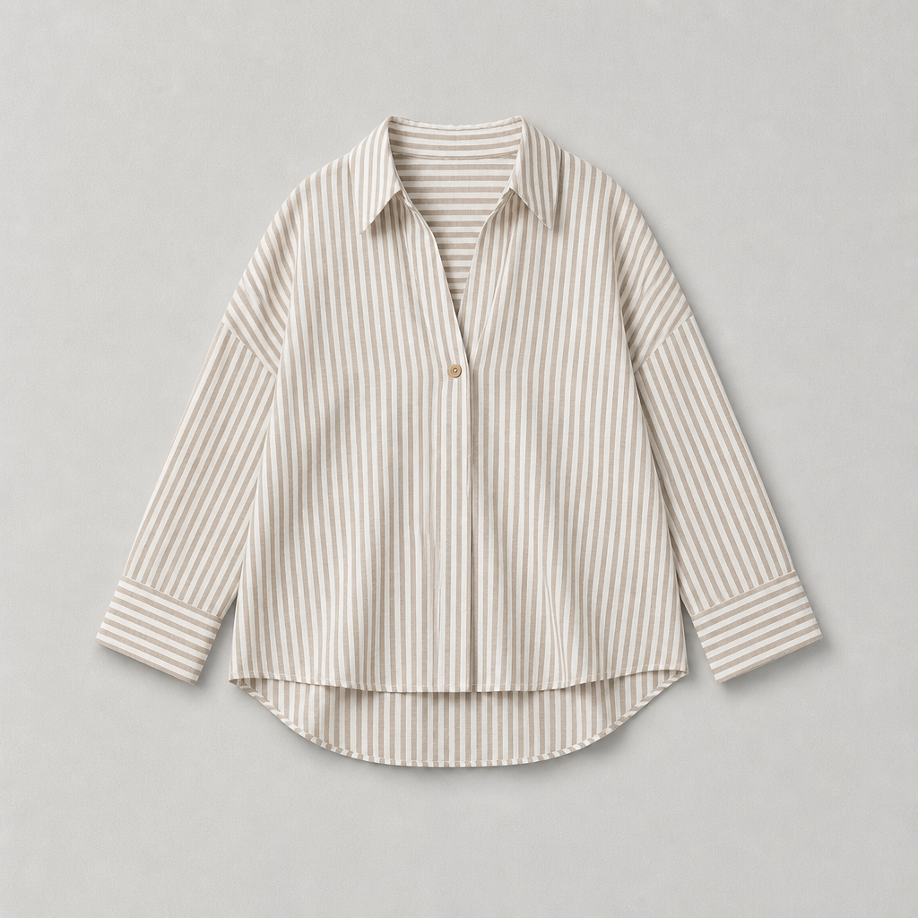 CHEMISE A RAYURE Marron OVER SIZE