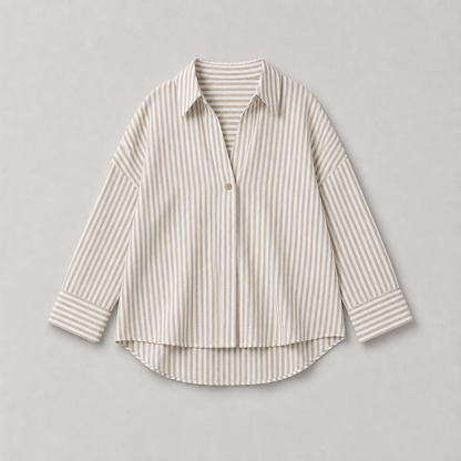 CHEMISE A RAYURE Marron OVER SIZE
