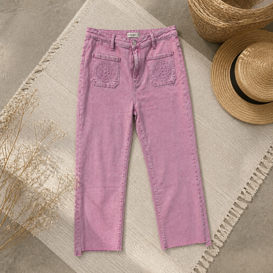 Jeans Coupe Droite MISS BON ROSE