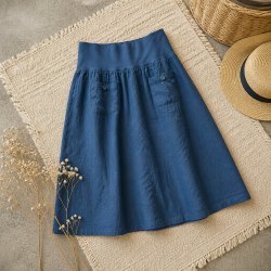 JUPE LIN BLEU