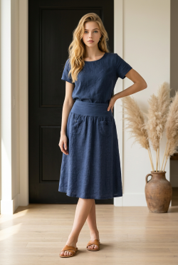 JUPE LIN BLEU JEANS