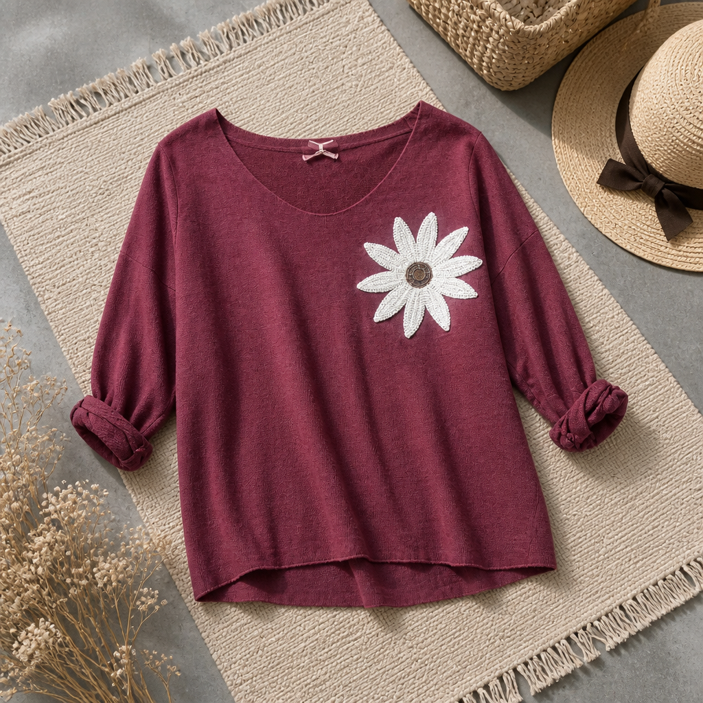 PULL MARGUERITE BORDEAU