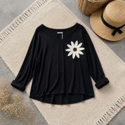 PULL MARGUERITE NOIR