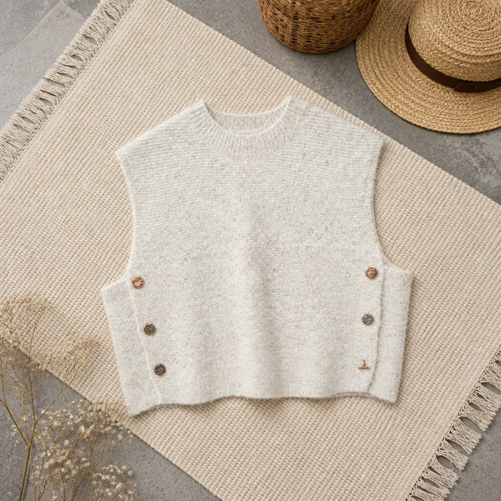PULL sans manche OLYTO MARRON