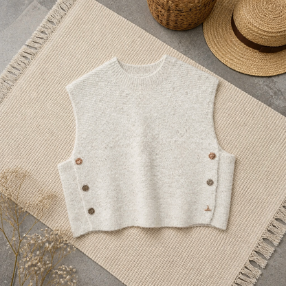 PULL sans manche OLYTO MARRON