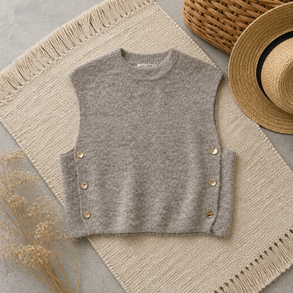 PULL sans manche OLYTO MARRON