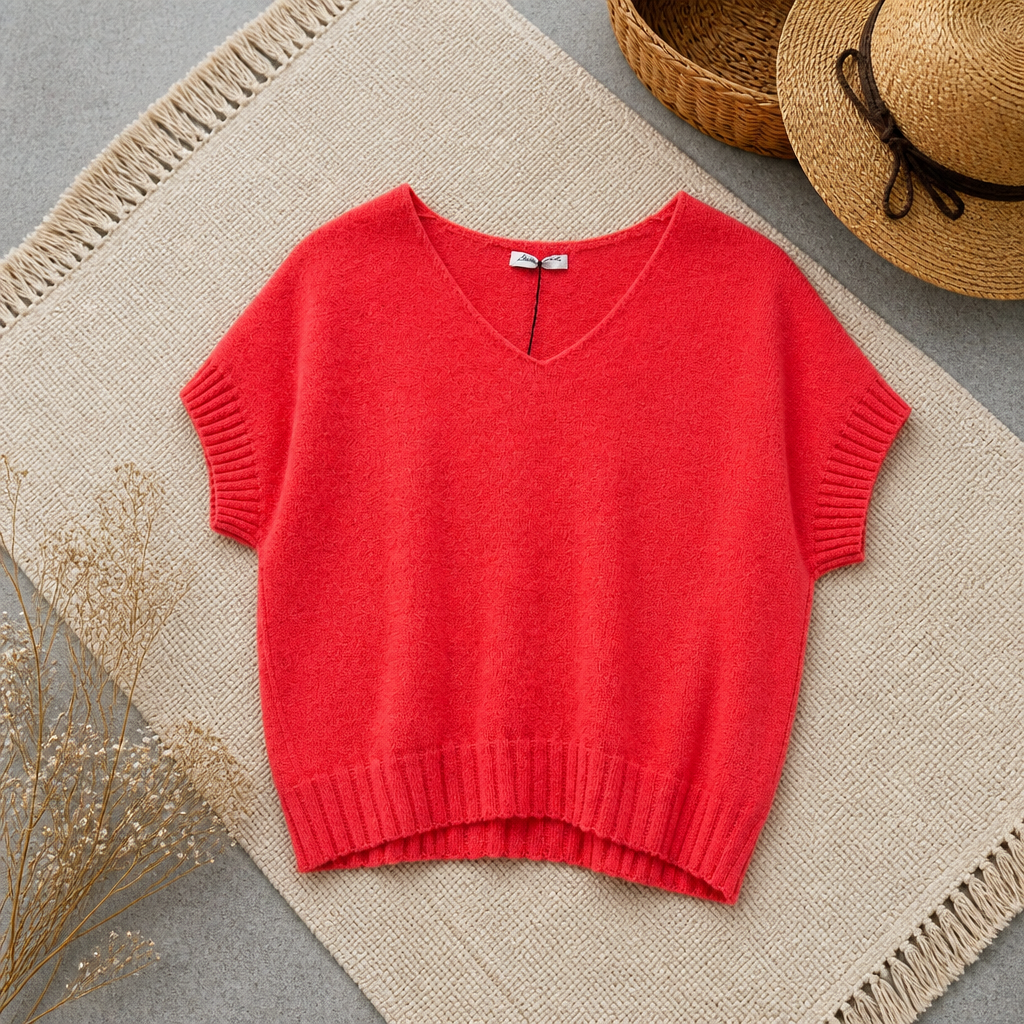 PULL LAURA sans manche CORAIL