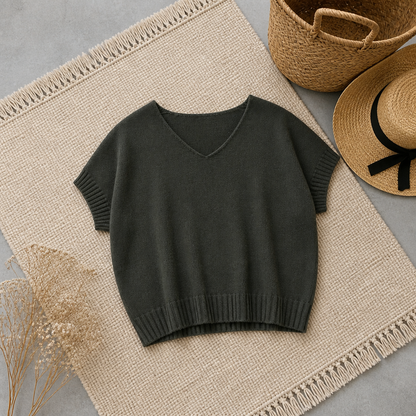 PULL LAURA sans manche KAKI