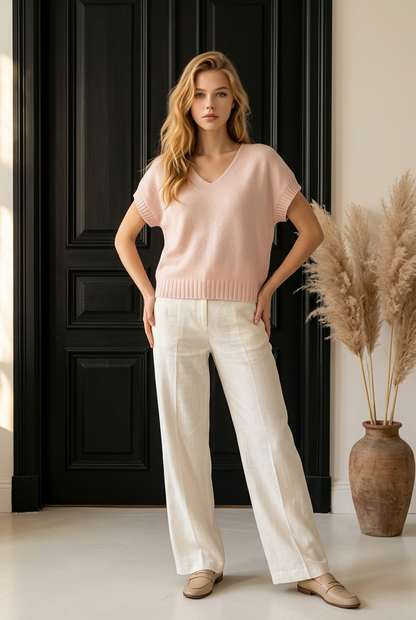 PULL LAURA sans manche ROSE