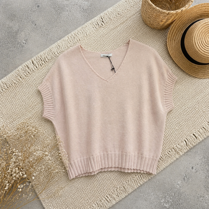 PULL LAURA sans manche ROSE